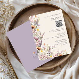 Elegante Lavendel-, Rosenholz- und Creme-Wildblume Begleitkarte