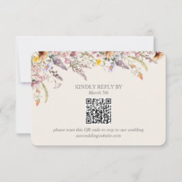 Elegante Lavendel-, Rosenholz- und Creme-Wildblume RSVP Karte