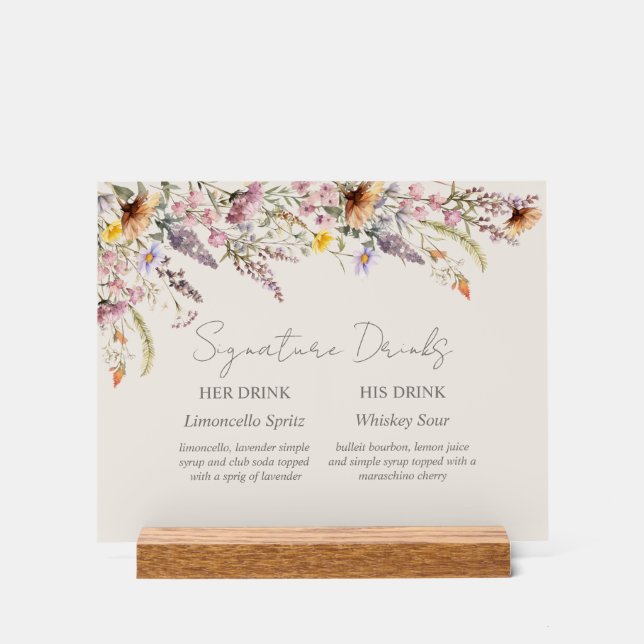 Elegante Lavendel-, Rosenholz- und Cremefarbene Wi Acrylschild (Vorderseite)