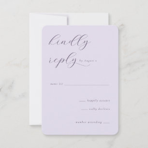 Elegante Lavendel-RSVP-Karte RSVP Karte