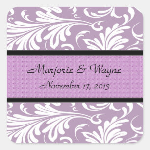 ELEGANTE LAVENDEL-SWIRL-BRIEFMARKEN QUADRATISCHER AUFKLEBER