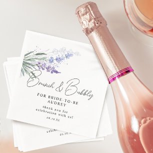 Elegante Lavendel-Wasserfarbe Brunch-Sekt-Dusche Serviette