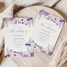 Elegante Lavendel Wildblume Hochzeit