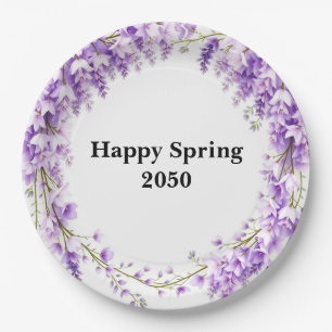 Elegante Lavendel Wisteria Ostern Pappteller
