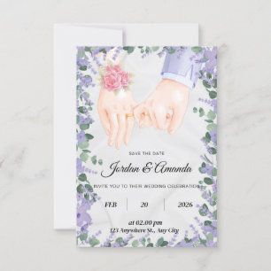 elegante Lavendelfelder laden Einladung