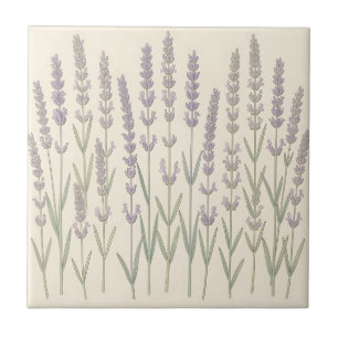 Elegante Lavendelstiele Sanftes lila Botanisches Fliese
