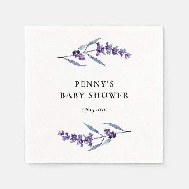 Elegante Lavender Baby-Dusche Serviette (Vorderseite)