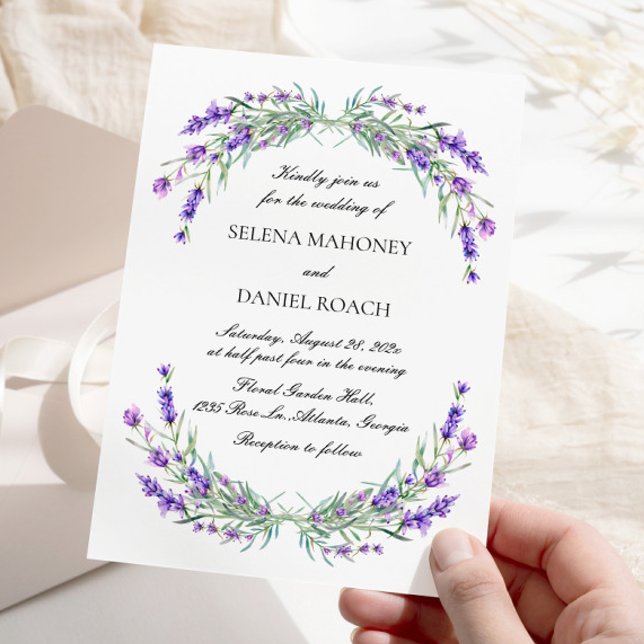 Elegante Lavender Blume Violet Wedding Einladung (Von Creator hochgeladen)