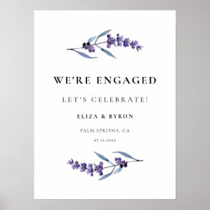 Elegante Lavender Engagement Party Willkommen Poster