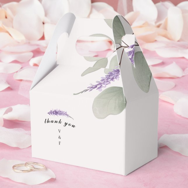 Elegante Lavender Eucalyptus-Blätter Geschenkschachtel (Hochzeit)