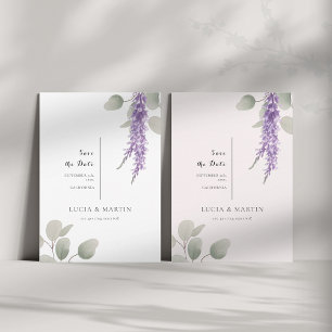 Elegante Lavender Eucalyptus-Blätter Save the Date Einladung