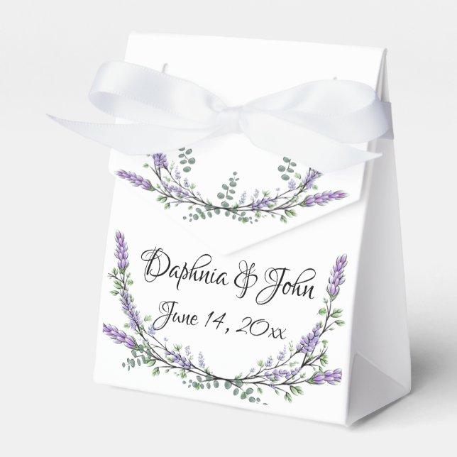 Elegante Lavender Eucalyptus Watercolor personalis Geschenkschachtel (Vorderseite)
