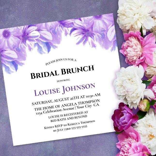 Elegante Lavender Floral Bridal Brunch Einladung (Von Creator hochgeladen)