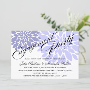Elegante Lavender Floral Burst Engagement Party Einladung