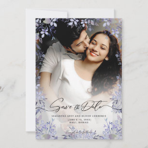 Elegante Lavender Floral Save the Date Card