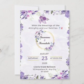 Elegante Lavender Floral Wedding Einladung