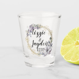 Elegante Lavender Floral Wreath Wedding Schnapsglas