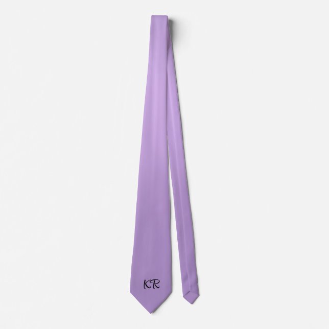 Elegante Lavender Lila Classic Monogram Initials Krawatte (Vorderseite)