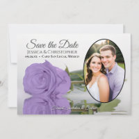Elegante Lavender Lila Rose Oval Foto Hochzeit