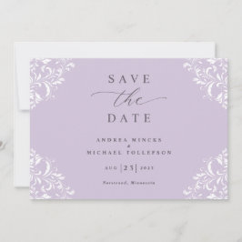 Elegante Lavender Lilac Vintage Wedding Save The Date