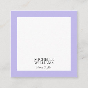 Elegante Lavender Modern Square Business Cards Quadratische Visitenkarte