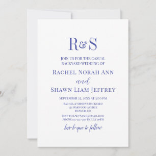 Elegante Lavender Monogram Backyard Wedding Einladung