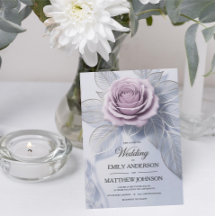 Elegante Lavender Rose Hochzeit Einladung