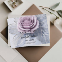 Elegante Lavender-Rose Hochzeit speichern das Datu