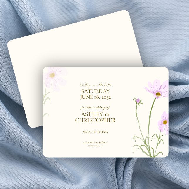 Elegante Lavender Spring Wildblume Hochzeit Save The Date (Von Creator hochgeladen)