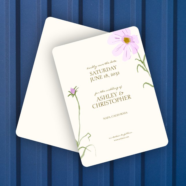 Elegante Lavender Spring Wildblume Hochzeit Save The Date (Von Creator hochgeladen)
