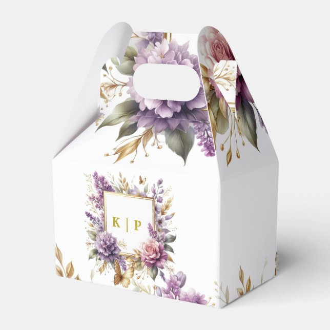Elegante Lavender Wildblume Custom Geschenkschachtel (Vorderseite)