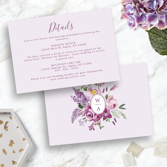Elegante Lavenderdetails-Karte Begleitkarte (Elegant Lavender Details Card
)