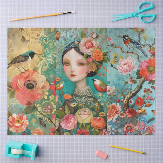 Elegante, lebendige Farbenpracht Seidenpapier (Basteln)