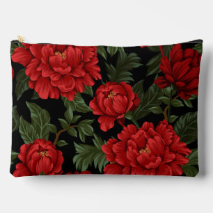 Elegante, lebendige Rote Peonies im Blut Zubehörtasche