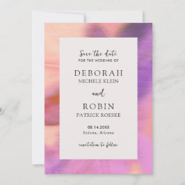 Elegante, lebendige Wüste Sunset Moderne Hochzeit Save The Date