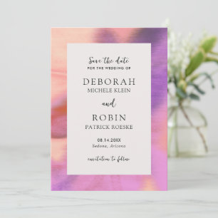 Elegante, lebendige Wüste Sunset Moderne Hochzeit Save The Date