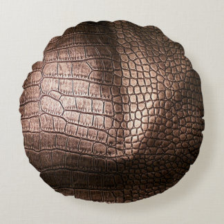 Elegante Ledertextur aus Abend. Rundes Kissen