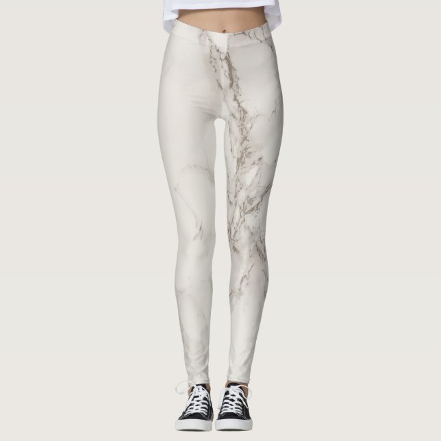 Elegante Leggings aus weißem Marmor (Vorderseite)