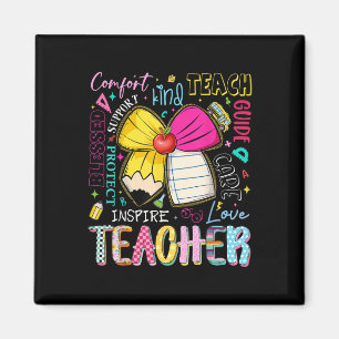 Elegante Lehrerin Kokette Schleife Lehr Liebe Insp Magnet