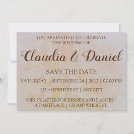 Elegante, leicht staubige Pfirsiche Save the Date