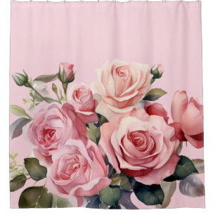 Elegante leichte Rosa-Rosen-Duschvorhang Duschvorhang