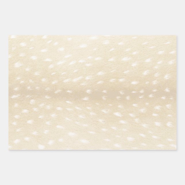 Elegante leichte Taupe Gepunktete Blumenblätter Geschenkpapier Set (Vorderseite)