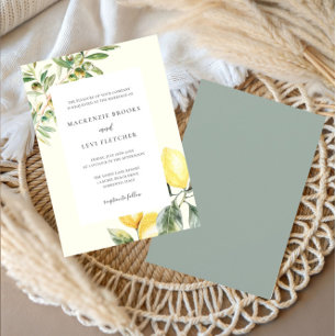 Elegante Lemengarten-Hochzeit Einladung