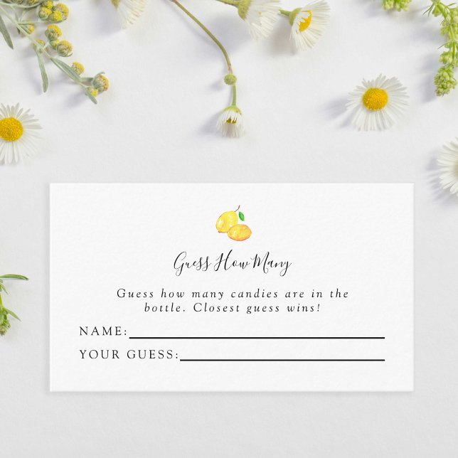 Elegante Lemon Babydusche schätzt die Anzahl der K Begleitkarte (Von Creator hochgeladen)