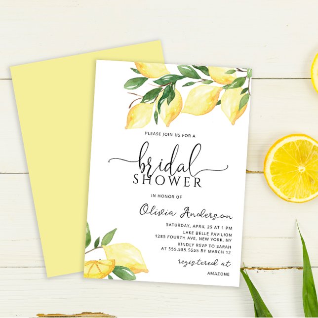 Elegante Lemon Bridal Dusche Einladung (Von Creator hochgeladen)