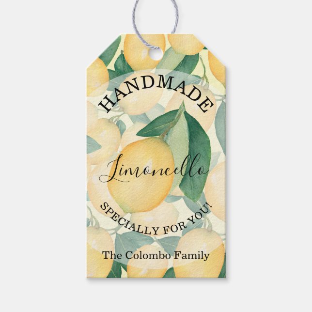 Elegante Lemons und Grünhandee für Sie Geschenkanhänger (Vorderseite)
