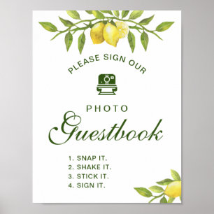 Elegante Lemons Unterschreiben Sie unser FOTO Gäst Poster