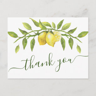 Elegante Lemons Watercolor Floral Wedding Vielen D Postkarte