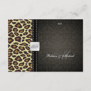 Elegante Leopard/Damask RSVP-Karte RSVP Karte