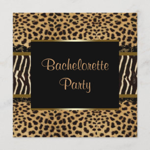 Elegante Leopard-Zebra-Junggesellinnenparty Einladung